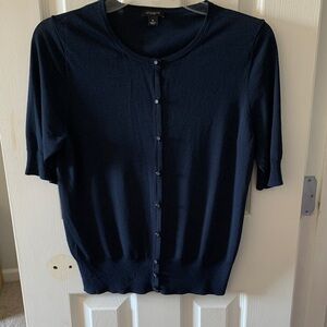 Short Sleeve Cardigan Ann Taylor (Navy Blue)
